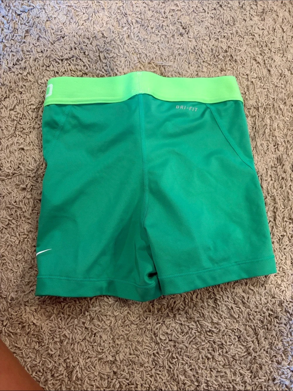 Nike Women's Green Athletic Compression Shorts